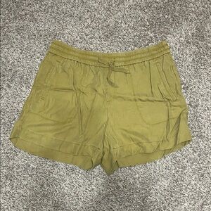 LOFT Olive Drawstring Relaxed Shorts